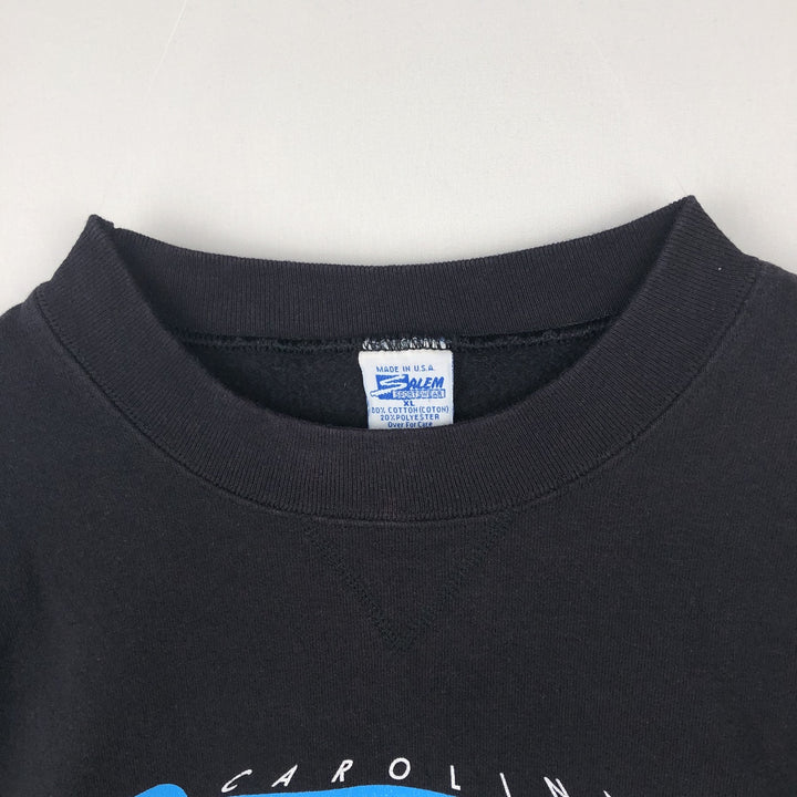 Vintage 90'S SALEM NFL Carolina Panthers Print Sweatshirt, Made in USA, Men's Size XL cotton black type Vintage Second Hand