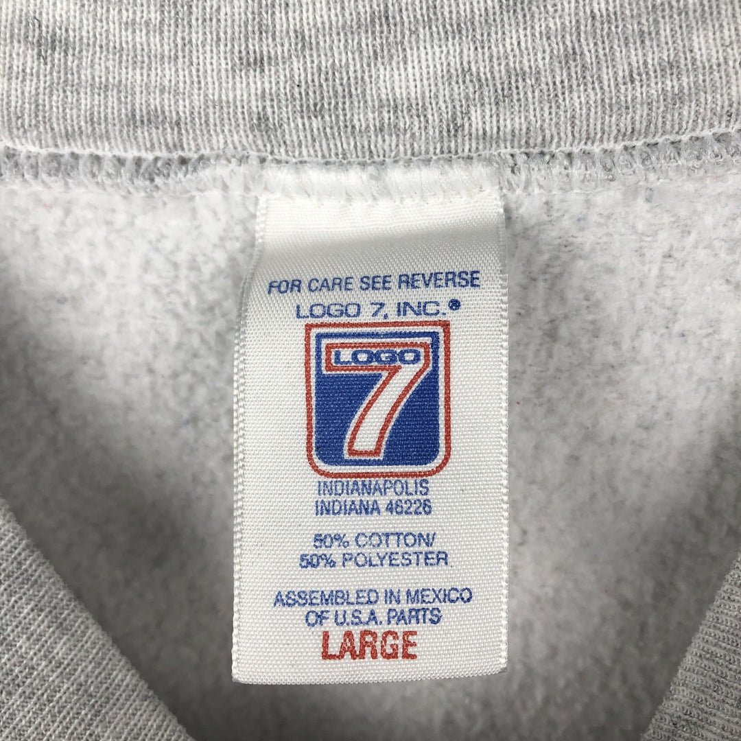 90'S LOGO7 NFL Seattle Seahawks Print Sweatshirt, Large (Men's L equivalent), Vintage cotton gray type Vintage Second Hand