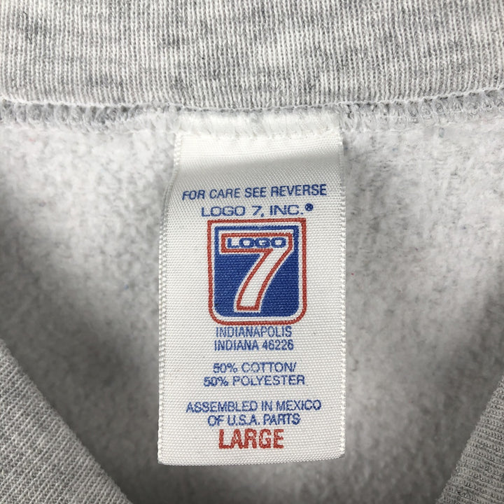 90'S LOGO7 NFL Seattle Seahawks Print Sweatshirt, Large (Men's L equivalent), Vintage cotton gray type Vintage Second Hand