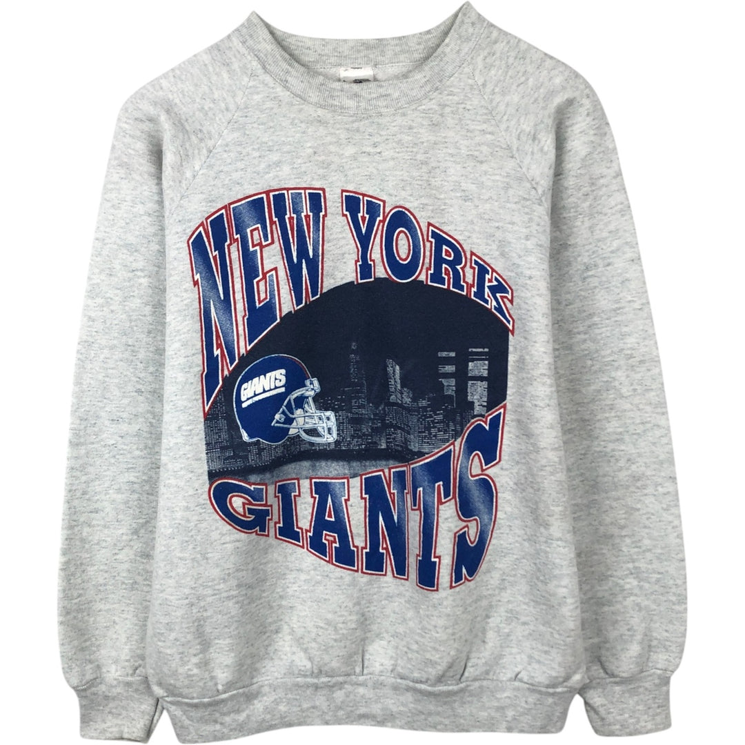 90'S Fruit of the Loom NFL New York Giants Print Sweatshirt, Made in USA, Men's Size L (approx.) cotton gray type Vintage Second Hand
