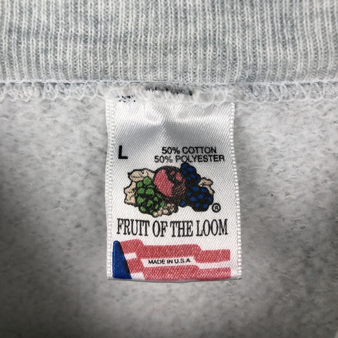 90'S Fruit of the Loom NFL New York Giants Print Sweatshirt, Made in USA, Men's Size L (approx.) cotton gray type Vintage Second Hand