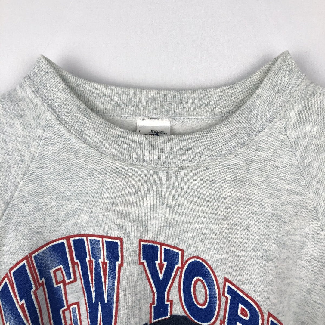 90'S Fruit of the Loom NFL New York Giants Print Sweatshirt, Made in USA, Men's Size L (approx.) cotton gray type Vintage Second Hand