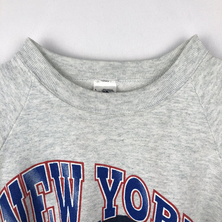 90'S Fruit of the Loom NFL New York Giants Print Sweatshirt, Made in USA, Men's Size L (approx.) cotton gray type Vintage Second Hand