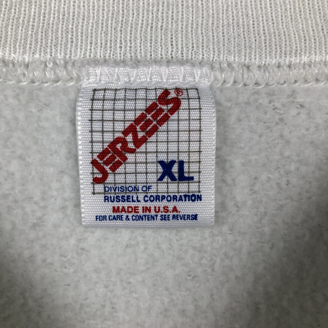 90'S Jerzees Printed Sweatshirt, Made in USA, Men's XL, Vintage cotton white type Vintage Second Hand