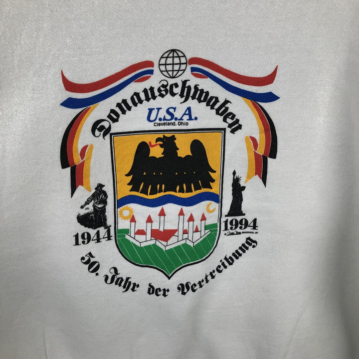 90'S Jerzees Printed Sweatshirt, Made in USA, Men's XL, Vintage cotton white type Vintage Second Hand