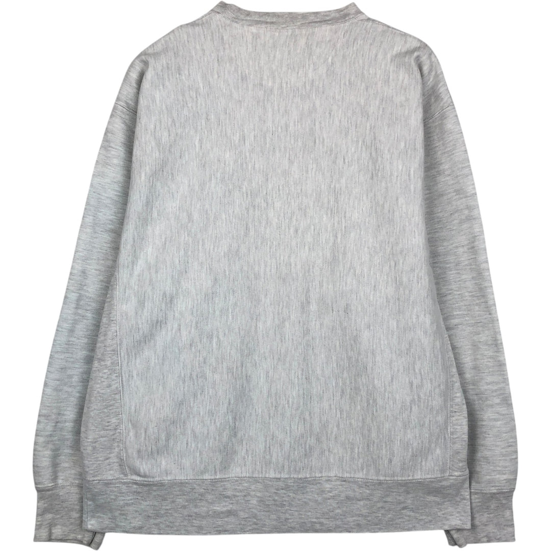 00'S Champion Original Reverse Weave 3-row Print College Sweatshirt Trainer Men's L size cotton gray type Vintage Second Hand