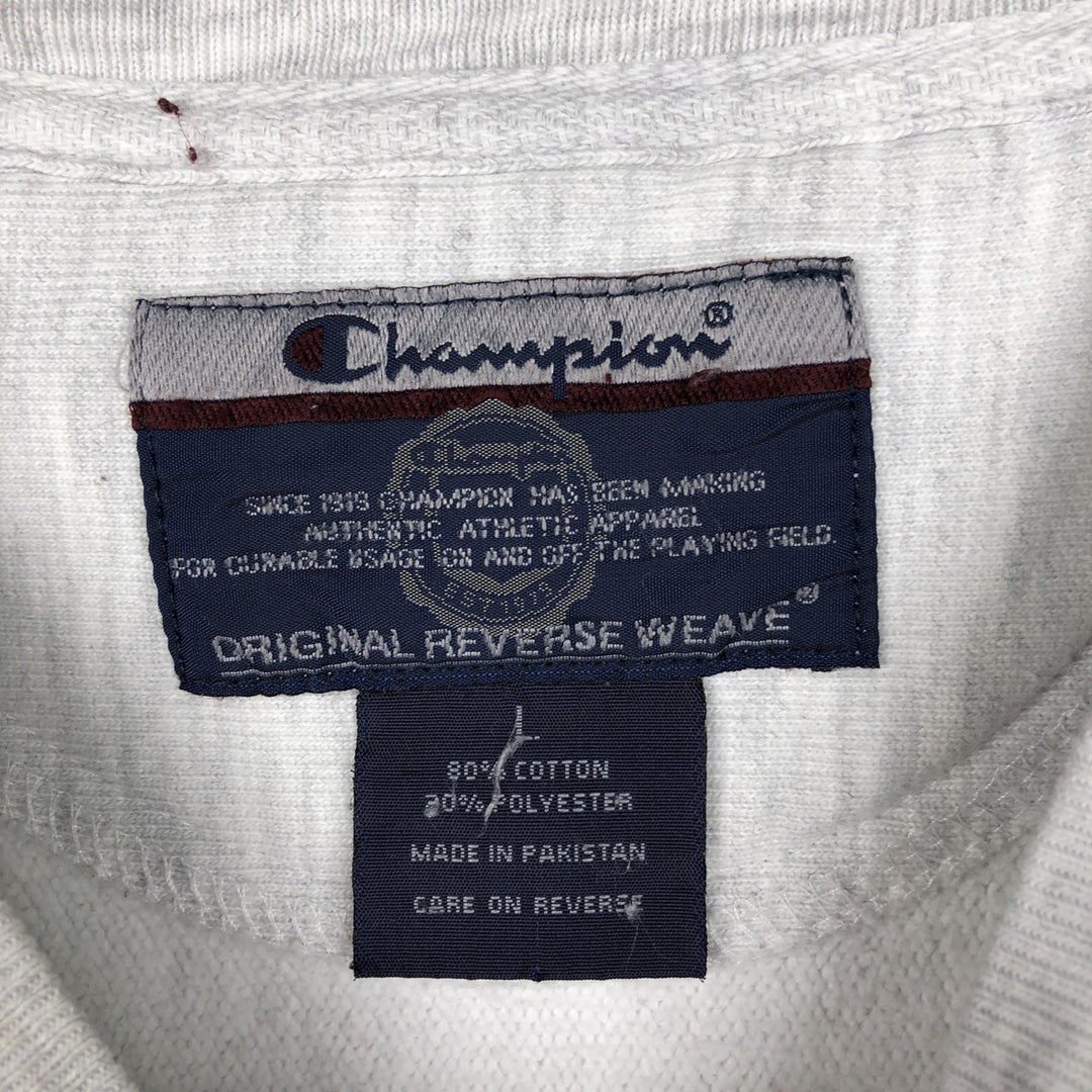 00'S Champion Original Reverse Weave 3-row Print College Sweatshirt Trainer Men's L size cotton gray type Vintage Second Hand