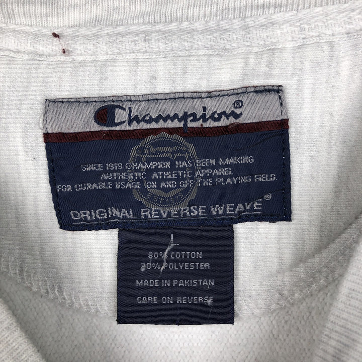00'S Champion Original Reverse Weave 3-row Print College Sweatshirt Trainer Men's L size cotton gray type Vintage Second Hand