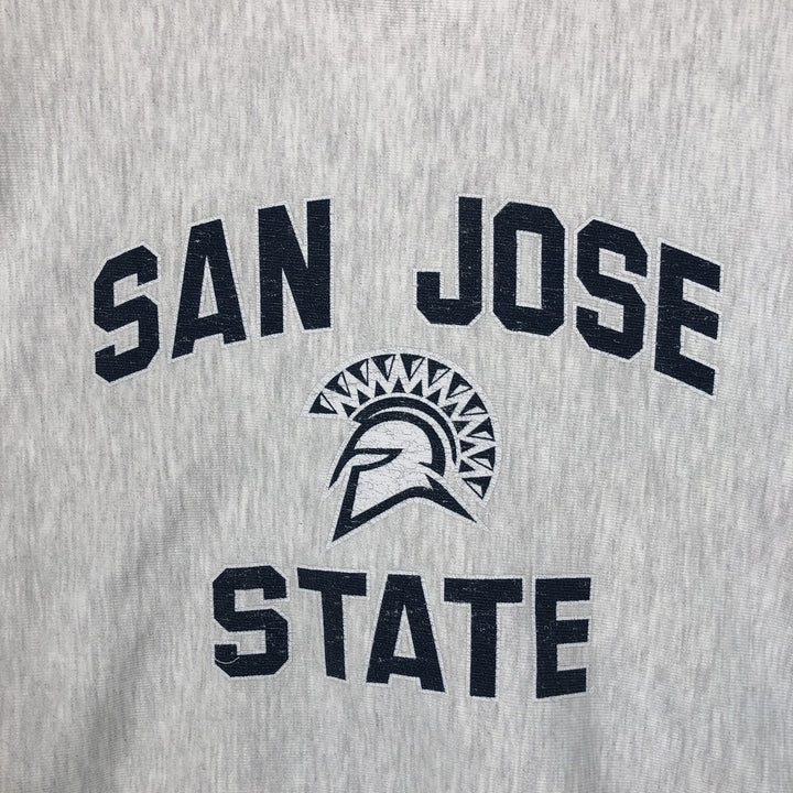 00'S Champion Original Reverse Weave 3-row Print College Sweatshirt Trainer Men's L size cotton gray type Vintage Second Hand