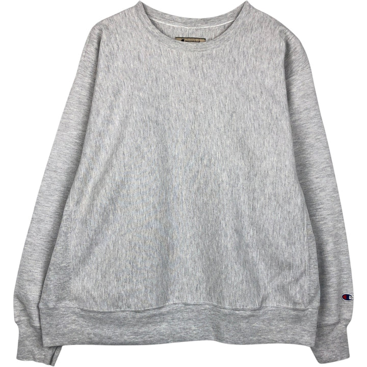 00'S Champion Premium Reverse Weave, No Eyes, Plain, Blank Sweatshirt, Trainer, Men's XL Size unclear gray type Vintage Second Hand