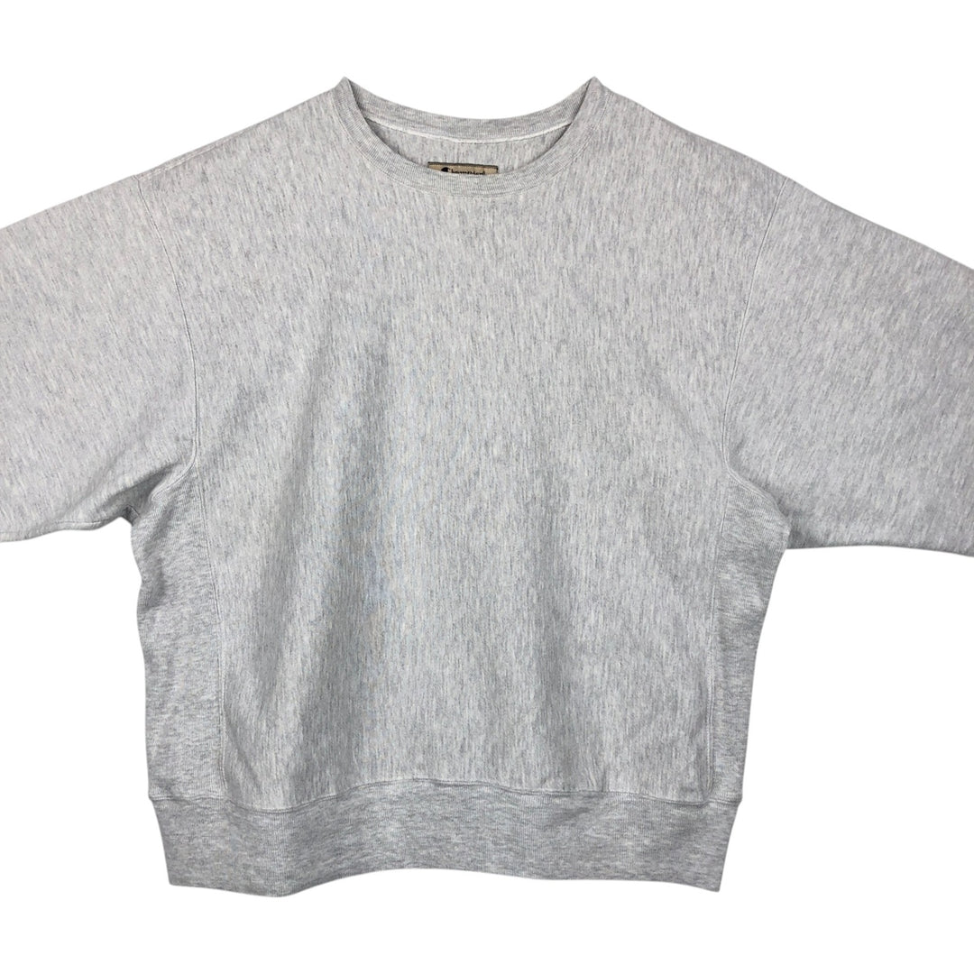 00'S Champion Premium Reverse Weave, No Eyes, Plain, Blank Sweatshirt, Trainer, Men's XL Size unclear gray type Vintage Second Hand