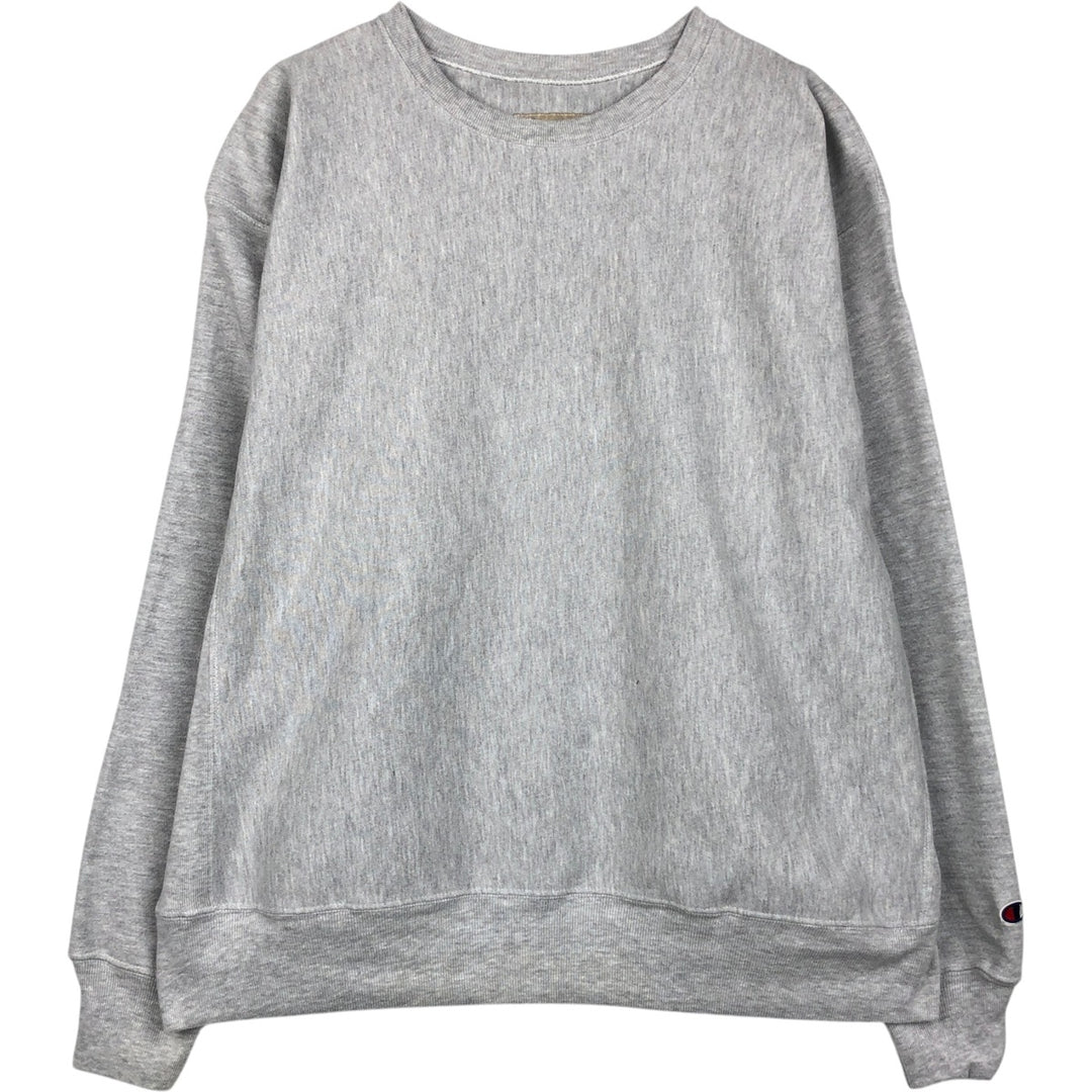 00'S Champion Premium Reverse Weave, No Eyes, Plain, Blank Sweatshirt, Trainer, Men's XL Size cotton gray type Vintage Second Hand
