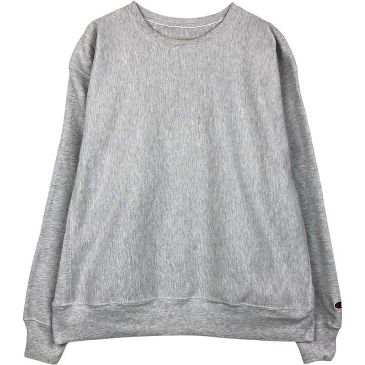 00'S Champion Premium Reverse Weave, No Eyes, Plain, Blank Sweatshirt, Trainer, Men's XL Size cotton gray type Vintage Second Hand