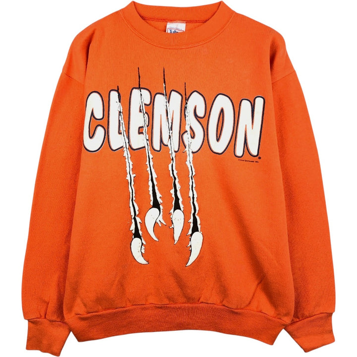 90'S TULTEX College Sweatshirt, Made in USA, Men's Size L (Equivalent), Vintage cotton orange type Vintage Second Hand