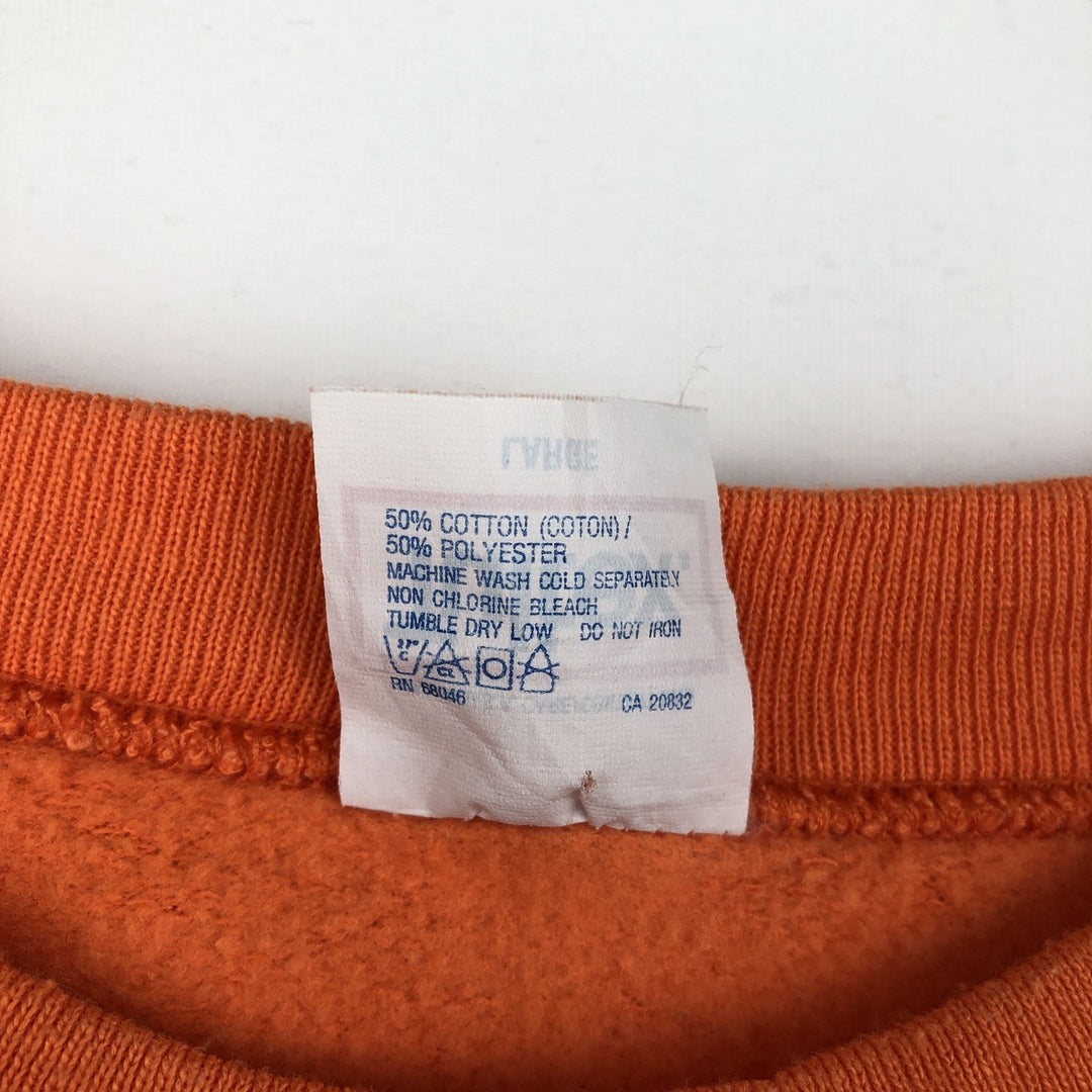 90'S TULTEX College Sweatshirt, Made in USA, Men's Size L (Equivalent), Vintage cotton orange type Vintage Second Hand