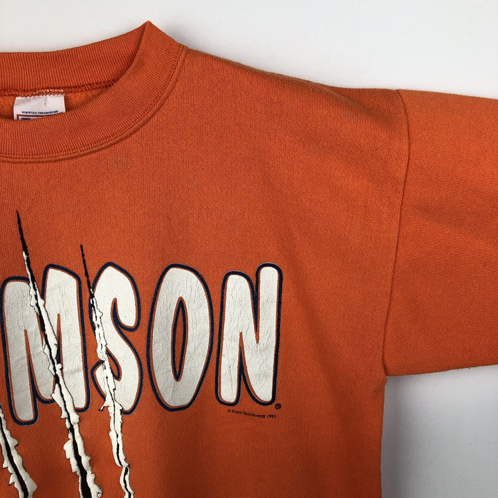 90'S TULTEX College Sweatshirt, Made in USA, Men's Size L (Equivalent), Vintage cotton orange type Vintage Second Hand
