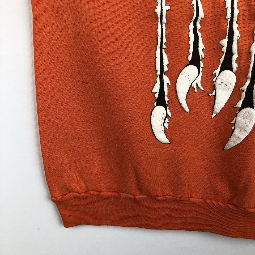 90'S TULTEX College Sweatshirt, Made in USA, Men's Size L (Equivalent), Vintage cotton orange type Vintage Second Hand
