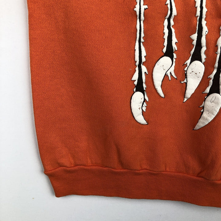 90'S TULTEX College Sweatshirt, Made in USA, Men's Size L (Equivalent), Vintage cotton orange type Vintage Second Hand