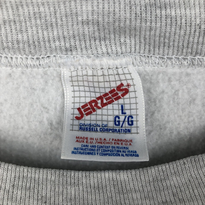Vintage 80s-90'S Jerzees College Character Sweatshirt, Made in USA, Men's Size L cotton gray type Vintage Second Hand