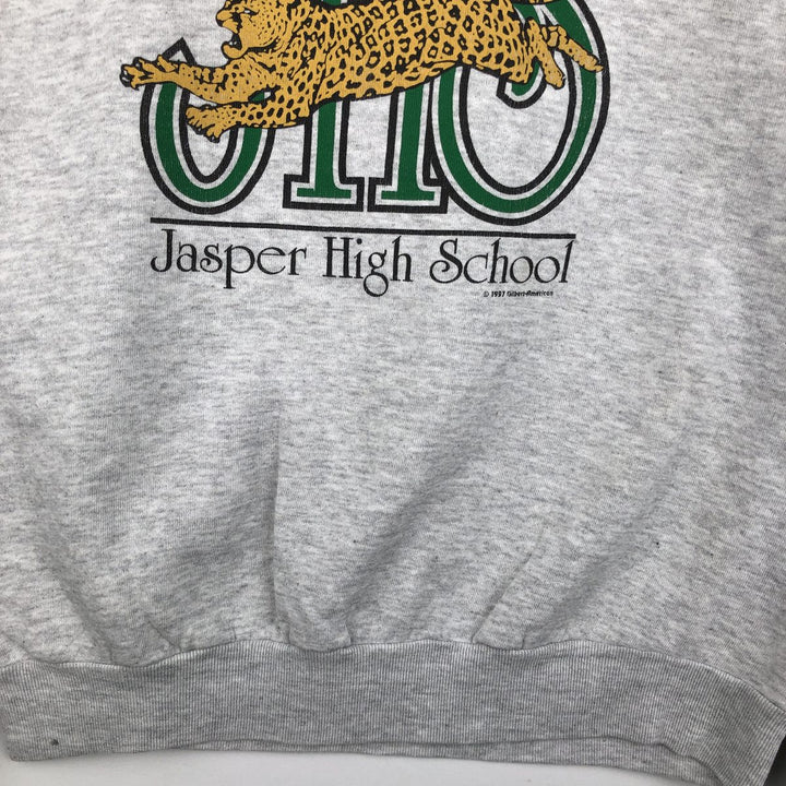 Vintage 80s-90'S Jerzees College Character Sweatshirt, Made in USA, Men's Size L cotton gray type Vintage Second Hand