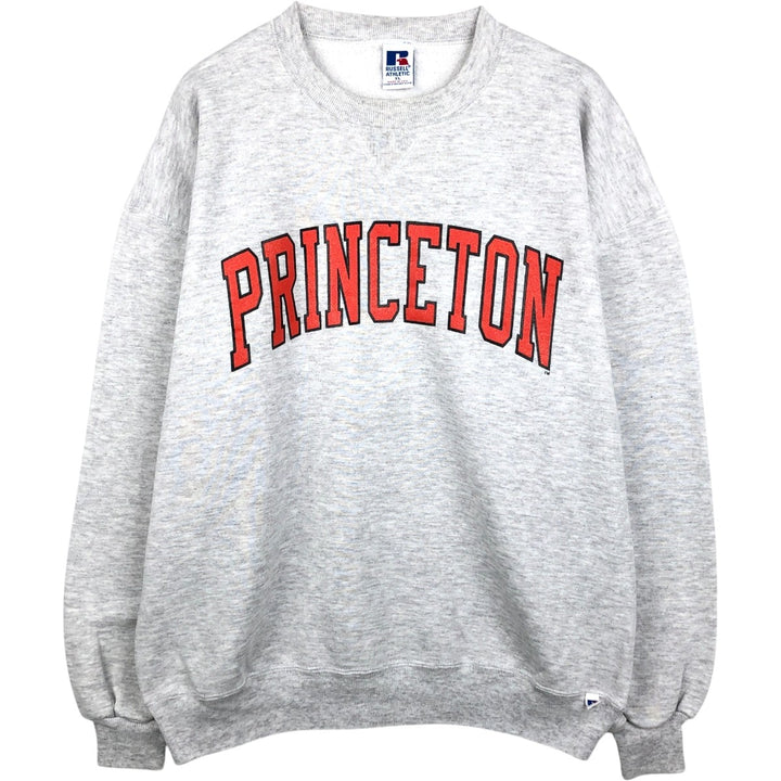 90'S Russell Princeton University College Sweatshirt, Made in USA, Men's XL equivalent, Vintage cotton gray type Vintage Second Hand