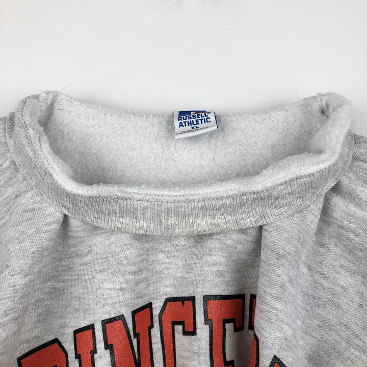 90'S Russell Princeton University College Sweatshirt, Made in USA, Men's XL equivalent, Vintage cotton gray type Vintage Second Hand