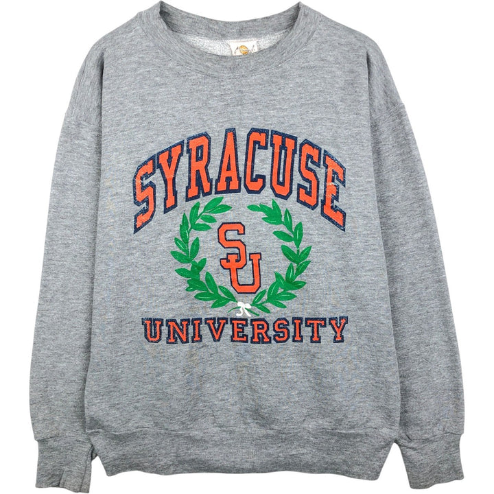 90'S MEDALLION Triple Print College Sweatshirt, Made in USA, Men's Size L (Equivalent), Vintage cotton gray type Vintage Second Hand