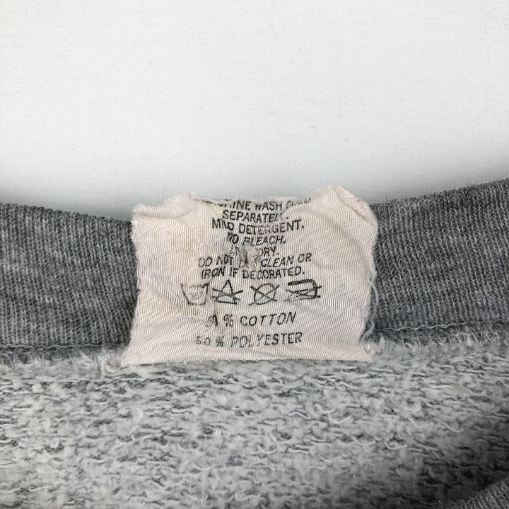 90'S MEDALLION Triple Print College Sweatshirt, Made in USA, Men's Size L (Equivalent), Vintage cotton gray type Vintage Second Hand