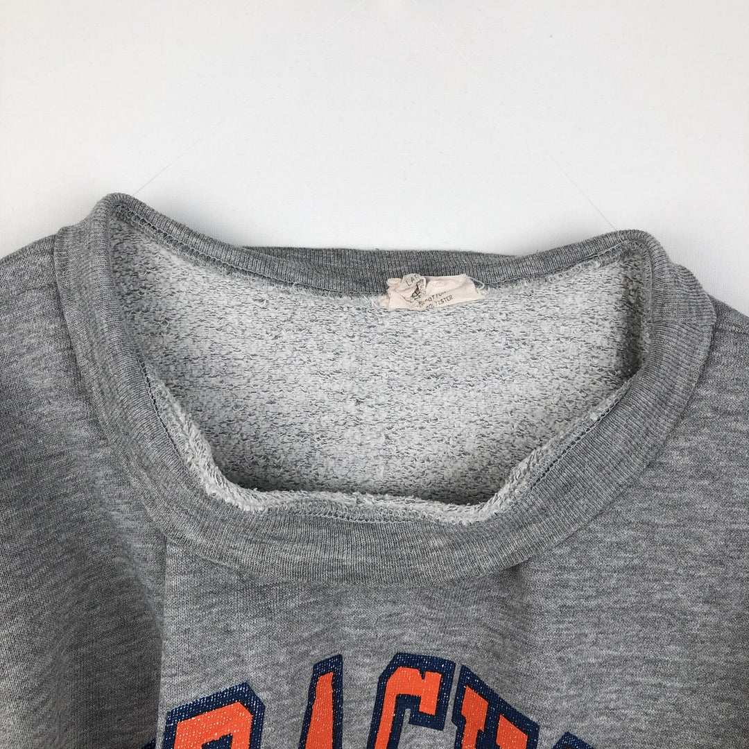 90'S MEDALLION Triple Print College Sweatshirt, Made in USA, Men's Size L (Equivalent), Vintage cotton gray type Vintage Second Hand