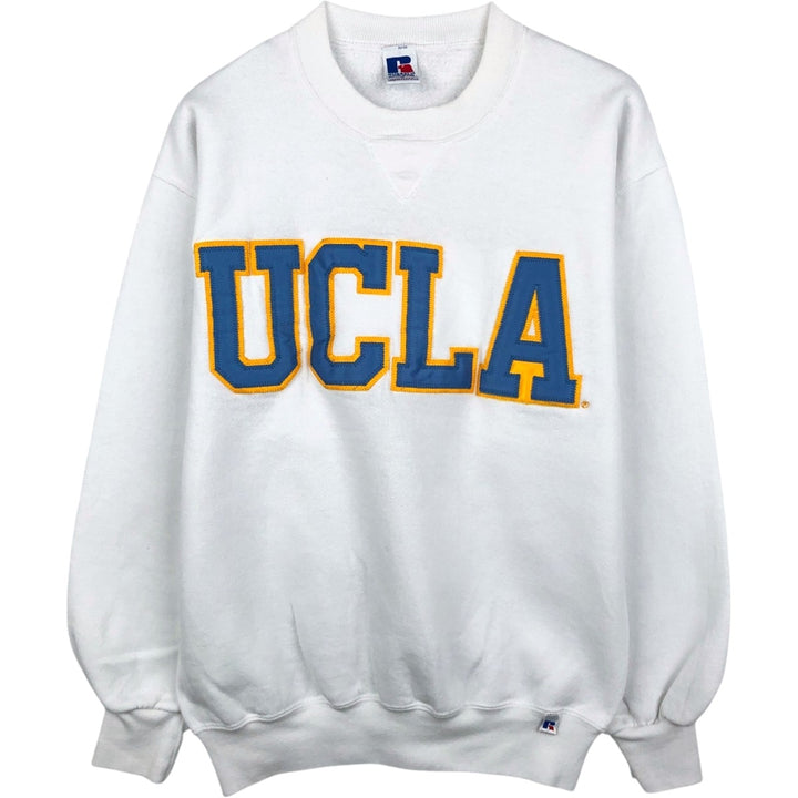 90'S Russell UCLA (University of California, Los Angeles) College Sweatshirt, Made in USA, Men's Size M (approx.) cotton white type Vintage Second Hand
