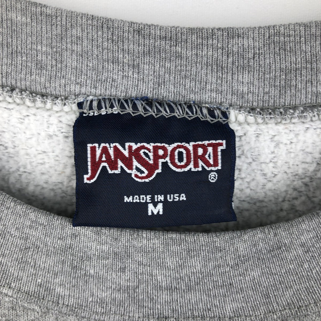 90'S Jansport College Sweatshirt, Made in USA, Men's M, Vintage cotton gray type Vintage Second Hand