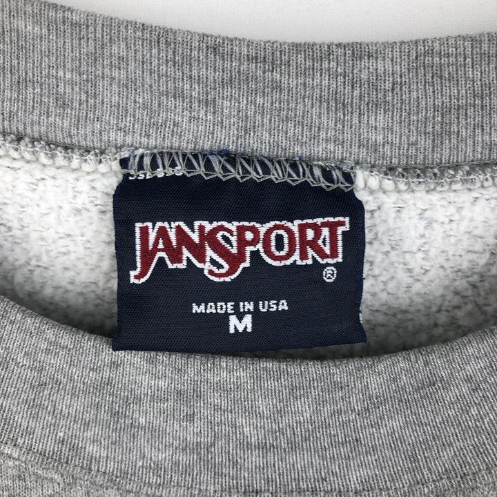 90'S Jansport College Sweatshirt, Made in USA, Men's M, Vintage cotton gray type Vintage Second Hand