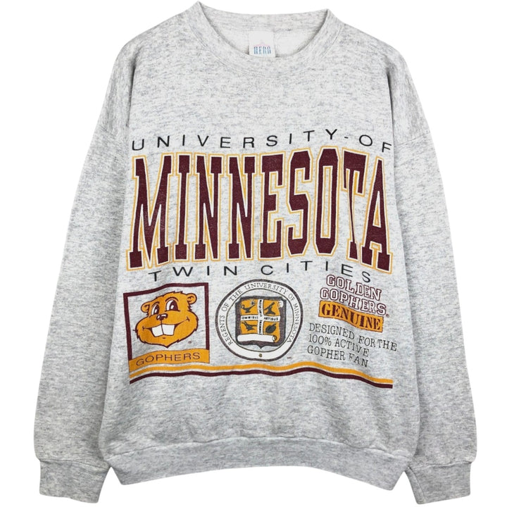 90'S Saturday's Hero Minnesota University of Minnesota College Sweatshirt, Made in USA, Men's XL equivalent, Vintage cotton gray type Vintage Second Hand