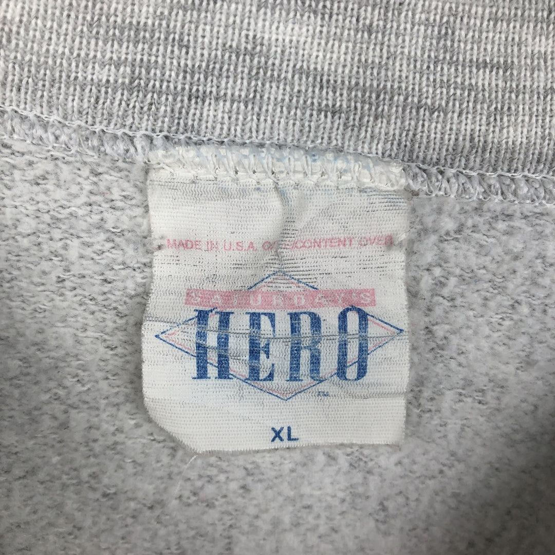 90'S Saturday's Hero Minnesota University of Minnesota College Sweatshirt, Made in USA, Men's XL equivalent, Vintage cotton gray type Vintage Second Hand