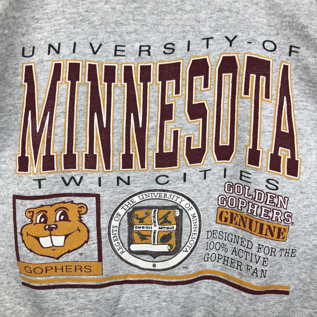 90'S Saturday's Hero Minnesota University of Minnesota College Sweatshirt, Made in USA, Men's XL equivalent, Vintage cotton gray type Vintage Second Hand