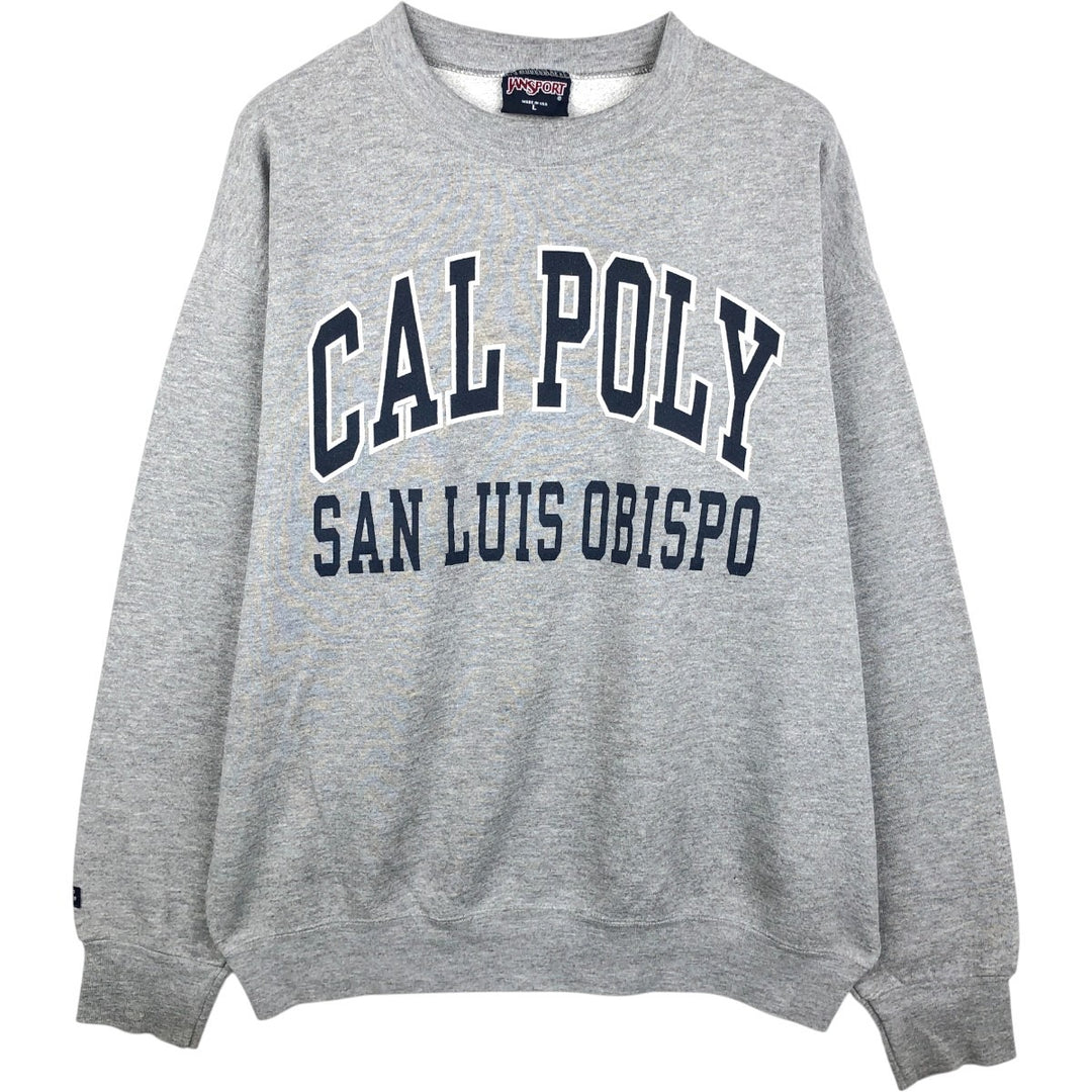 Vintage 90'S Jansport college sweatshirt, made in the USA, size L, men's cotton gray type Vintage Second Hand