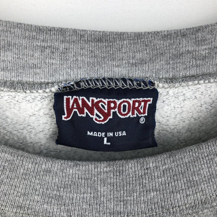 Vintage 90'S Jansport college sweatshirt, made in the USA, size L, men's cotton gray type Vintage Second Hand