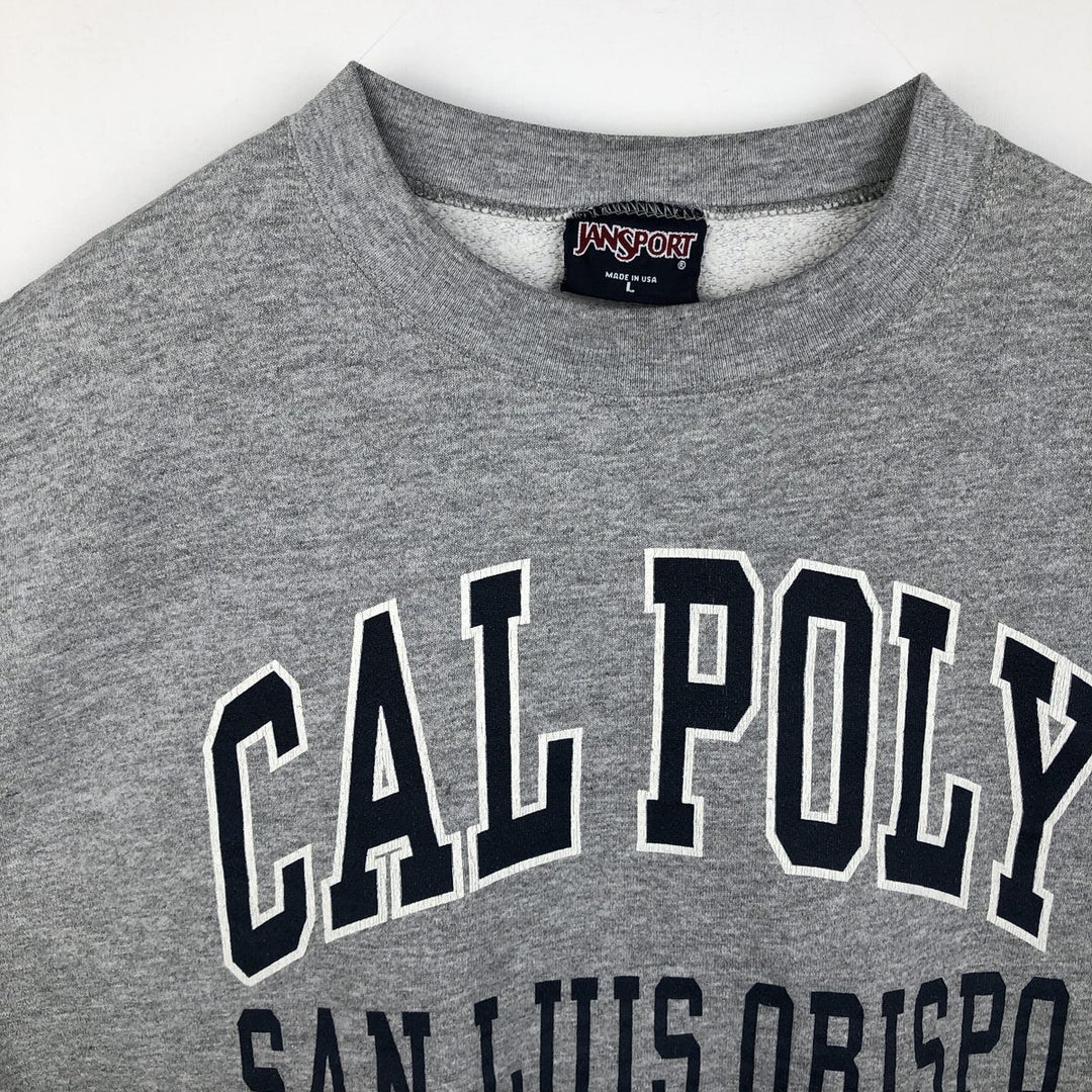 Vintage 90'S Jansport college sweatshirt, made in the USA, size L, men's cotton gray type Vintage Second Hand
