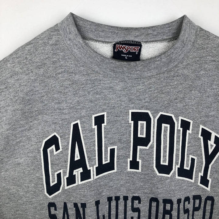 Vintage 90'S Jansport college sweatshirt, made in the USA, size L, men's cotton gray type Vintage Second Hand