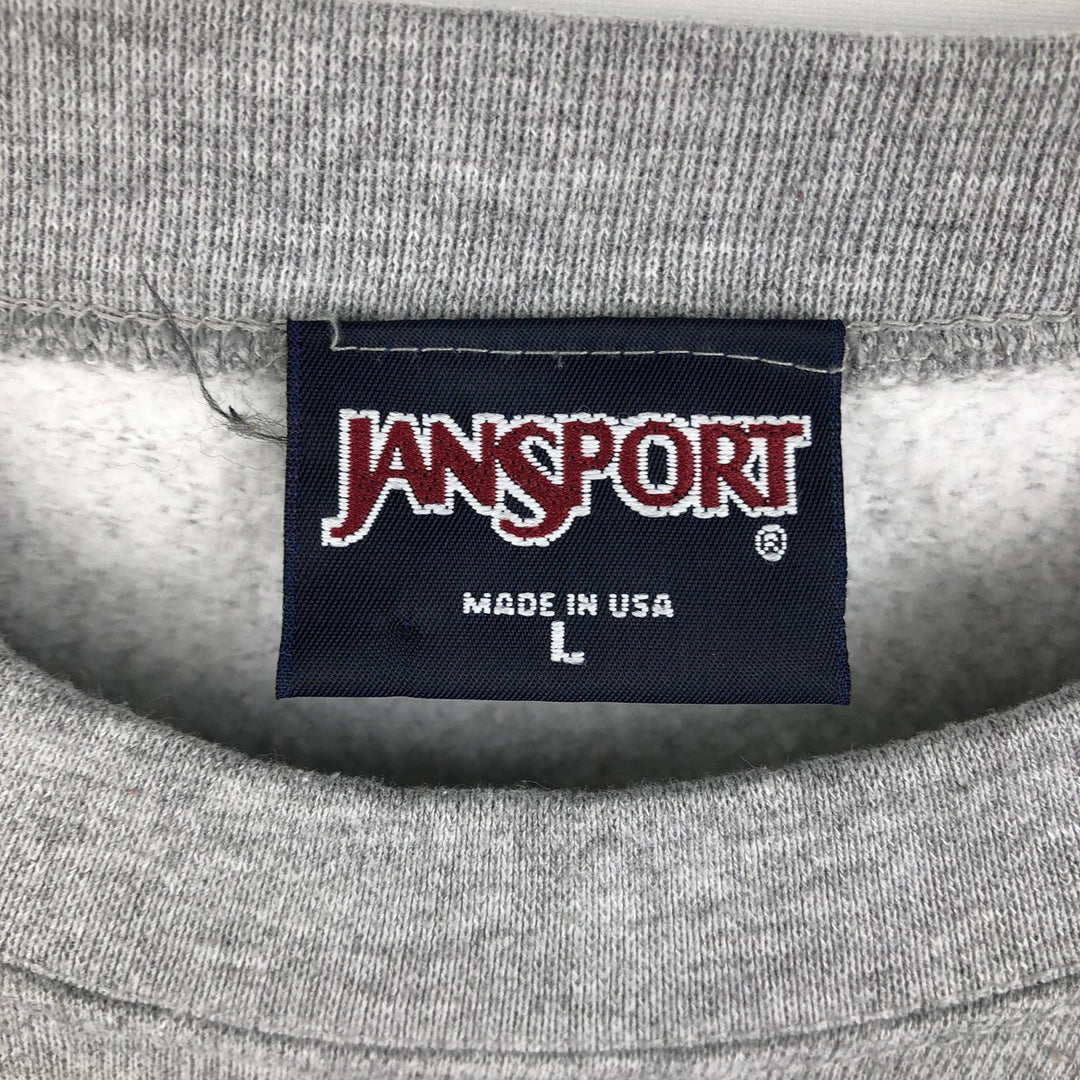 Vintage 90'S Jansport college sweatshirt, made in the USA, size L, men's cotton gray type Vintage Second Hand