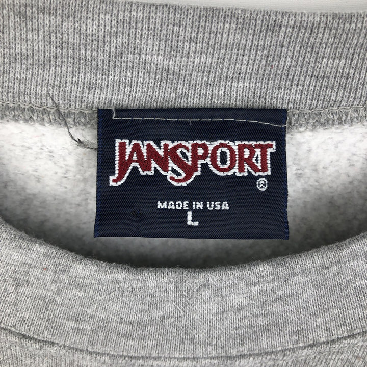 Vintage 90'S Jansport college sweatshirt, made in the USA, size L, men's cotton gray type Vintage Second Hand
