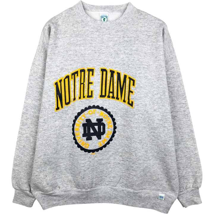 90'S Discus Athletic Notre Dame University College Sweatshirt, Made in USA, Men's XL equivalent, Vintage cotton gray type Vintage Second Hand