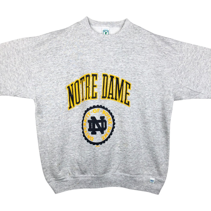 90'S Discus Athletic Notre Dame University College Sweatshirt, Made in USA, Men's XL equivalent, Vintage cotton gray type Vintage Second Hand