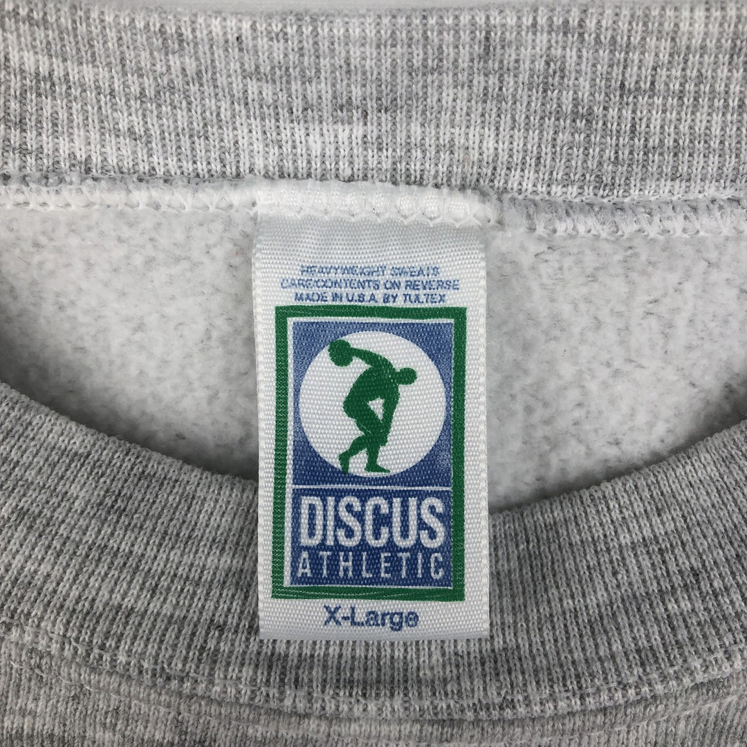 90'S Discus Athletic Notre Dame University College Sweatshirt, Made in USA, Men's XL equivalent, Vintage cotton gray type Vintage Second Hand