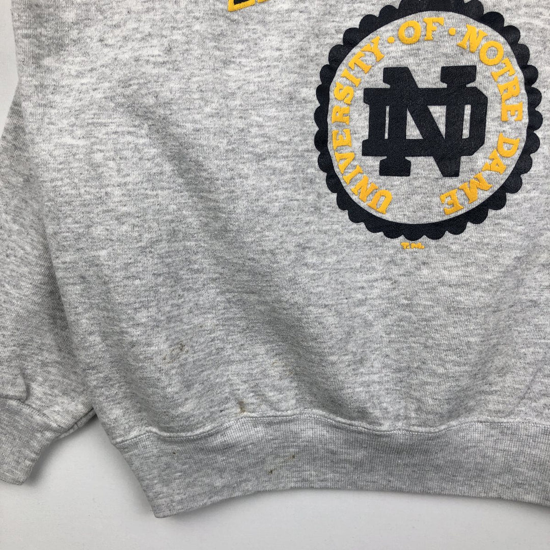 90'S Discus Athletic Notre Dame University College Sweatshirt, Made in USA, Men's XL equivalent, Vintage cotton gray type Vintage Second Hand