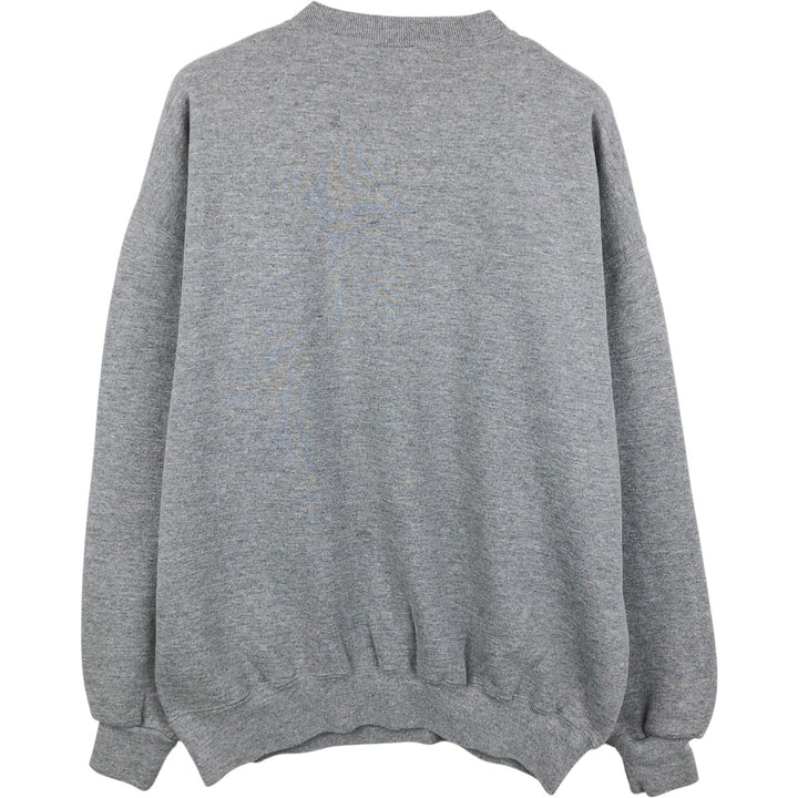 90'S Russell 3-row print college sweatshirt, made in USA, men's XL size, vintage polyester gray type Vintage Second Hand