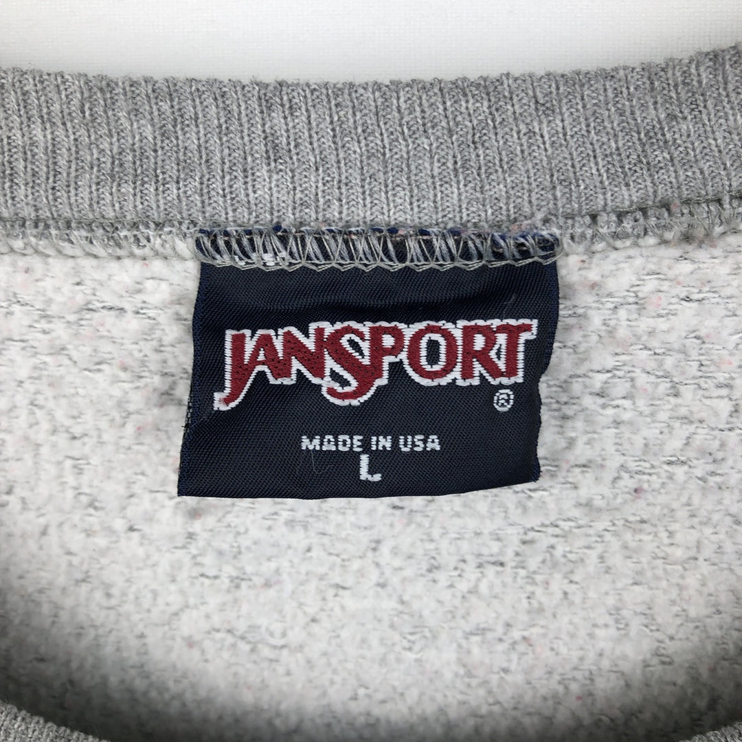 Vintage 90'S Jansport college sweatshirt, made in the USA, size L, men's cotton gray type Vintage Second Hand