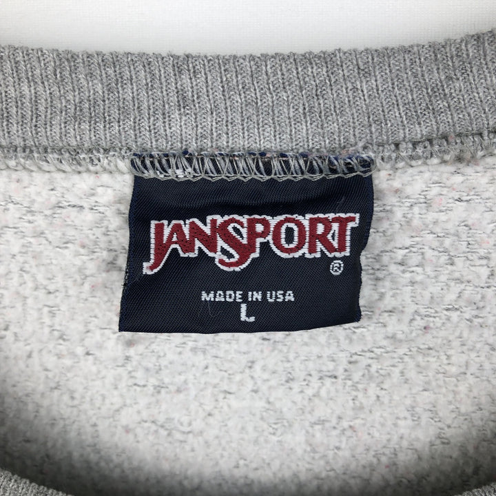 Vintage 90'S Jansport college sweatshirt, made in the USA, size L, men's cotton gray type Vintage Second Hand