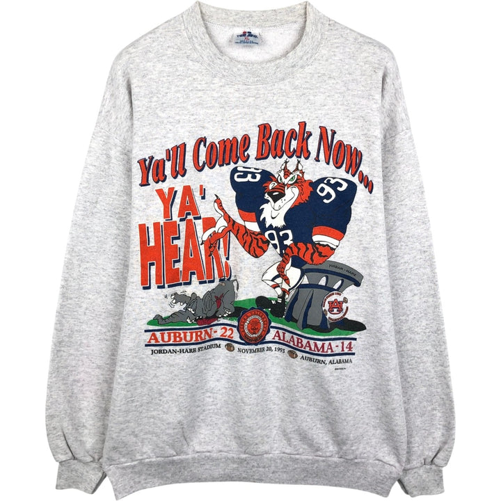 90'S Tee Jays College Character Sweatshirt, Made in USA, Men's XL equivalent, Vintage polyester gray type Vintage Second Hand