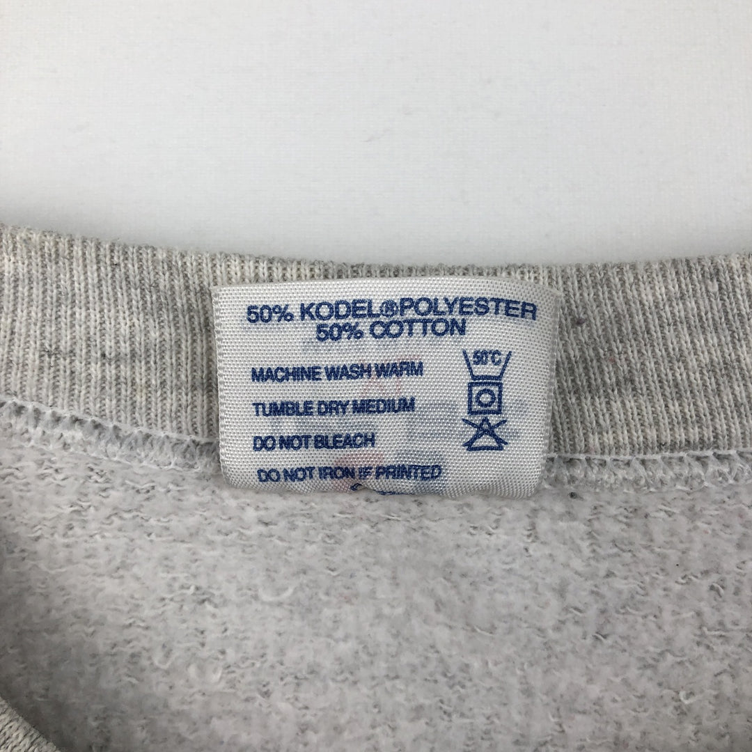 90'S Tee Jays College Character Sweatshirt, Made in USA, Men's XL equivalent, Vintage polyester gray type Vintage Second Hand